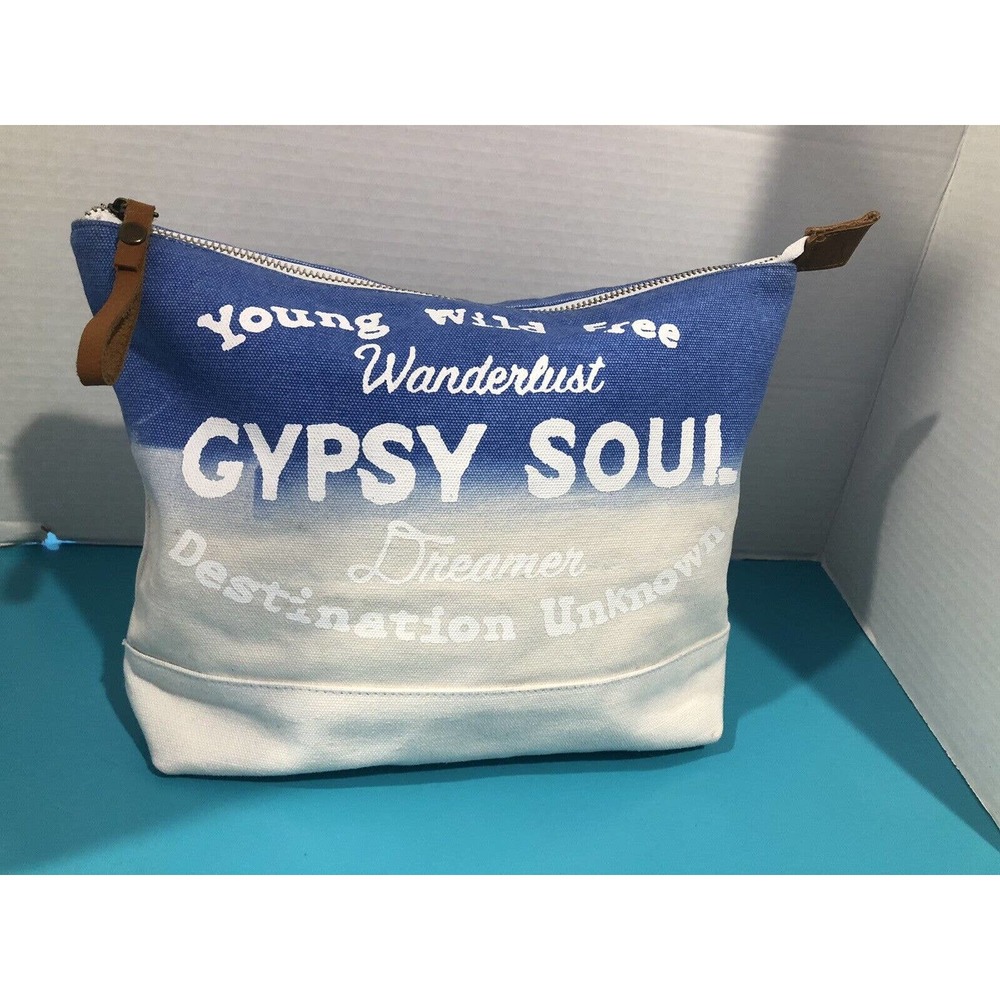 Gypsy Soul Cotton Canvas Zippered Makeup Bag Toiletry Organizer